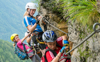 Stuibenfall mit jungen SportlerInnen